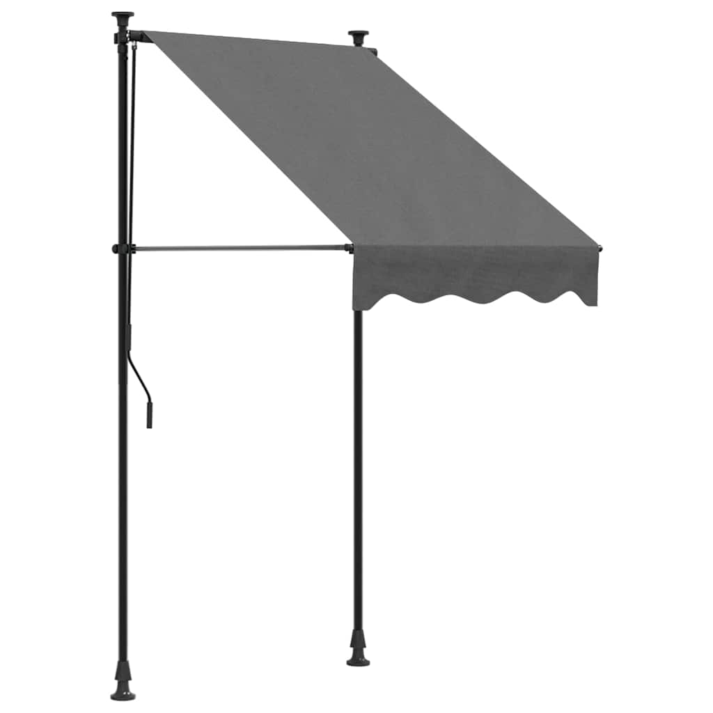 Retractable Awning 100x150 cm Fabric and Steel Anthracite frame Anthracite 100 cm