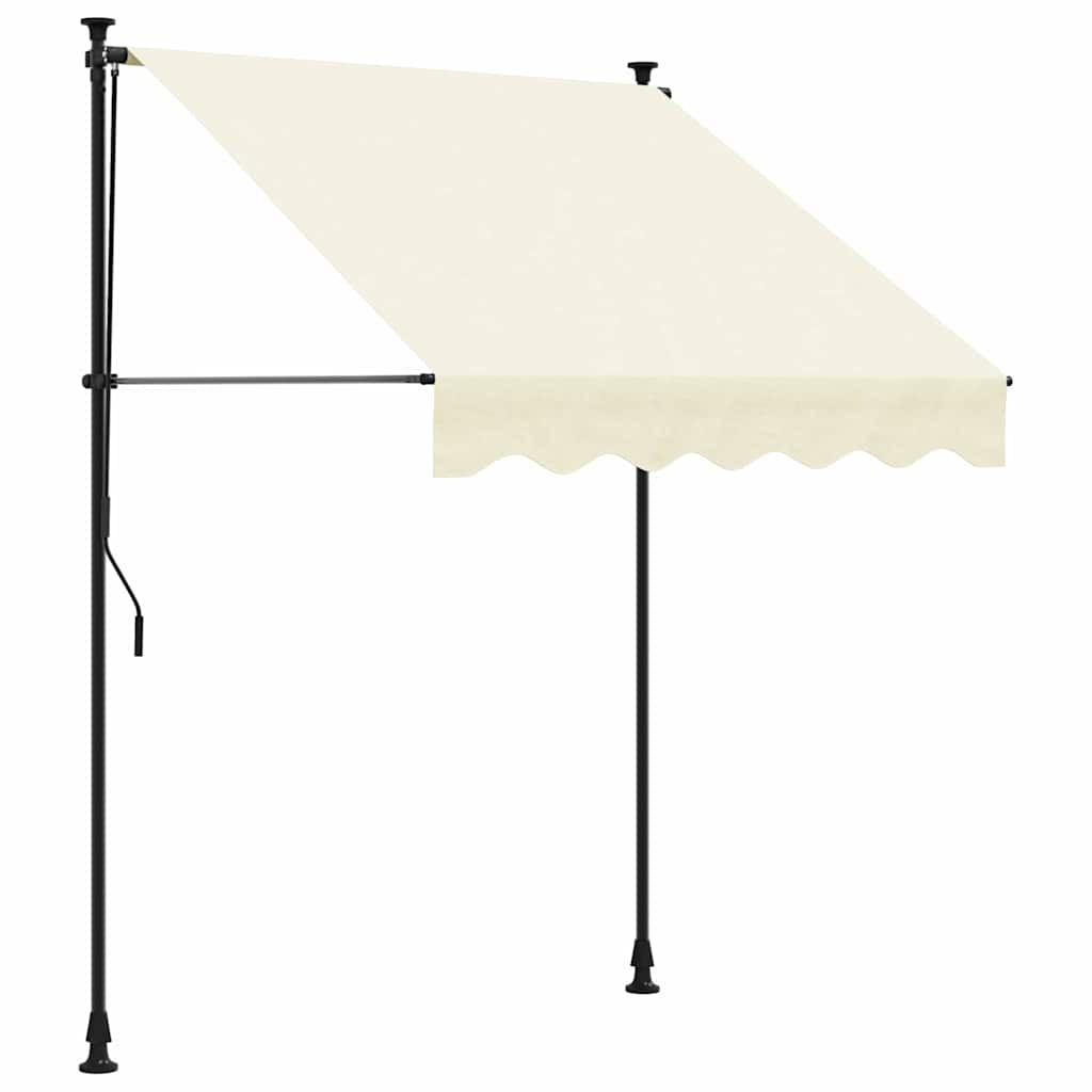 vidaXL Retractable Awning Cream 200x115 cm Fabric and Steel 2