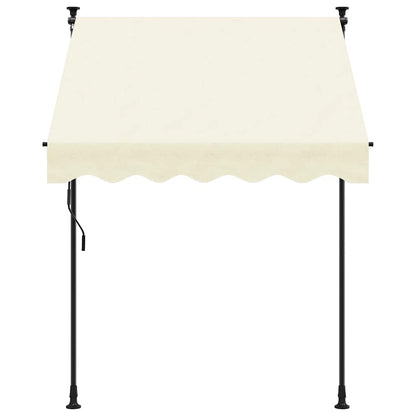 vidaXL Retractable Awning Cream 200x115 cm Fabric and Steel 3