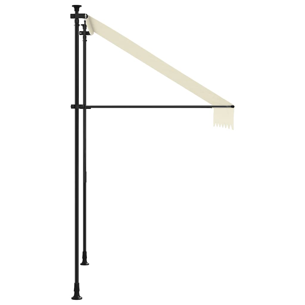 vidaXL Retractable Awning Cream 200x115 cm Fabric and Steel 5