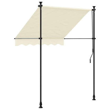 vidaXL Retractable Awning Cream 200x115 cm Fabric and Steel 4