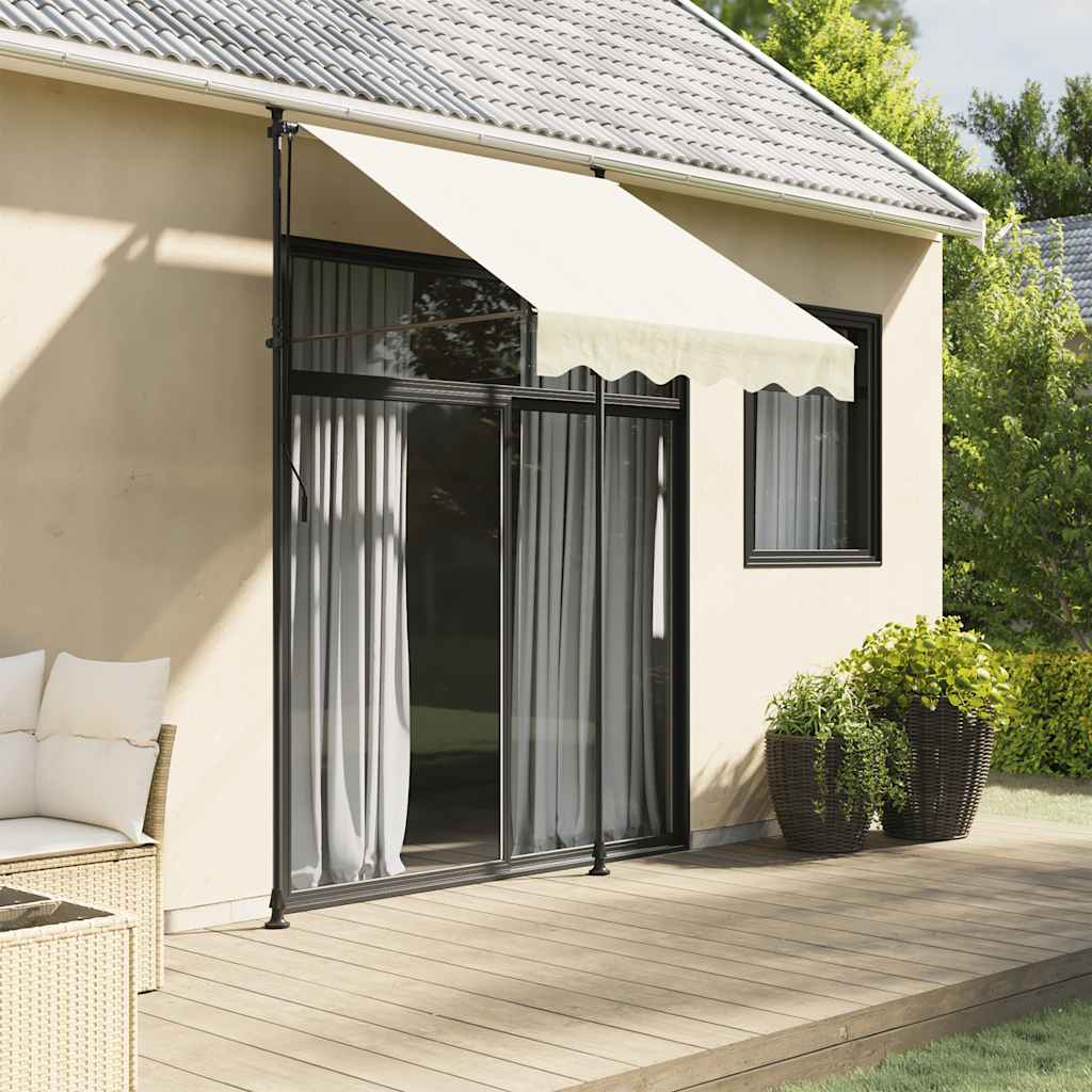 vidaXL Retractable Awning Cream 200x115 cm Fabric and Steel 1