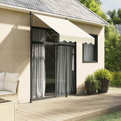 vidaXL Retractable Awning Cream 200x115 cm Fabric and Steel 1
