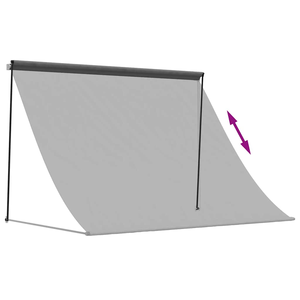 vidaXL Retractable Awning Anthracite 200x150 cm Fabric and Steel 6