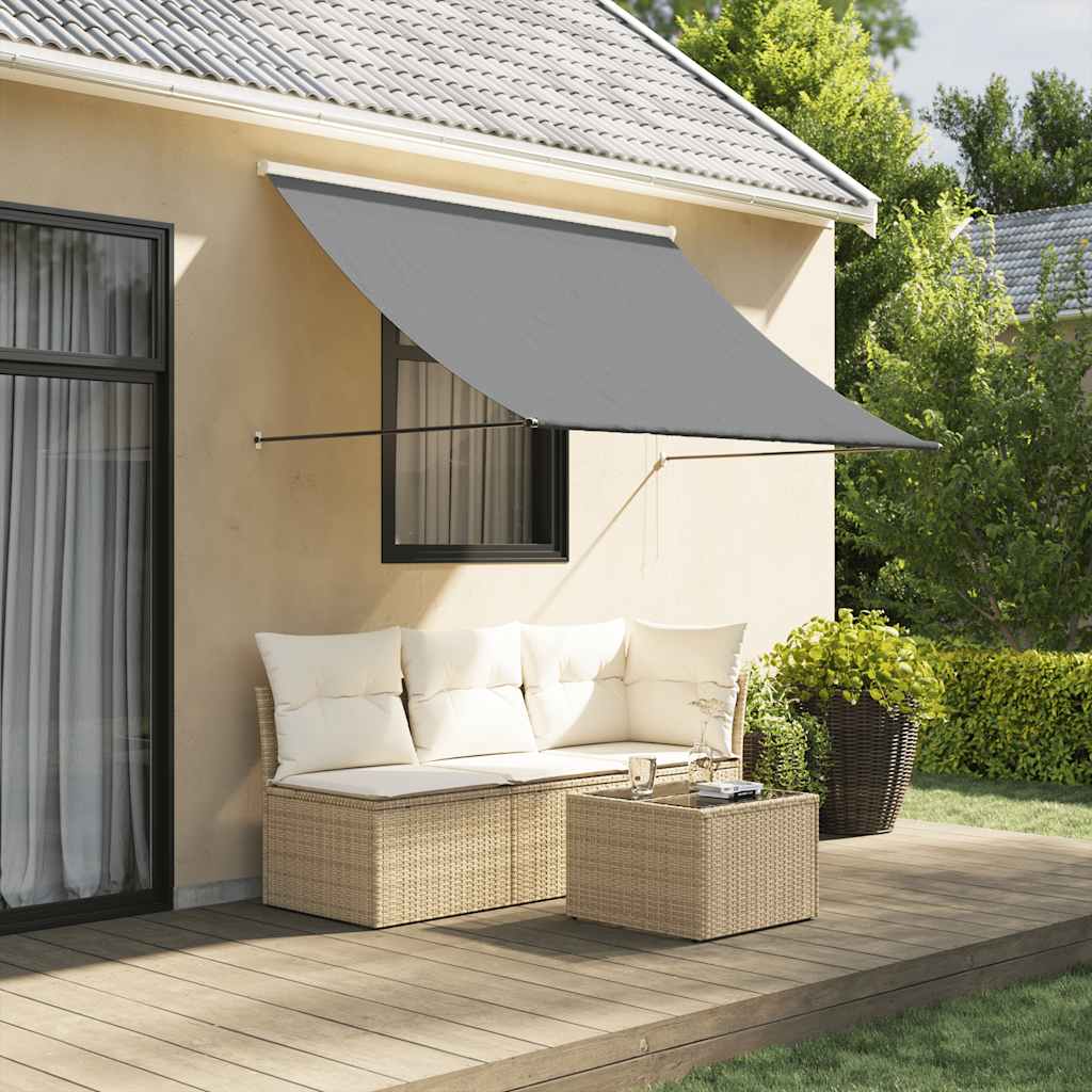 vidaXL Retractable Awning Anthracite 200x150 cm Fabric and Steel 1