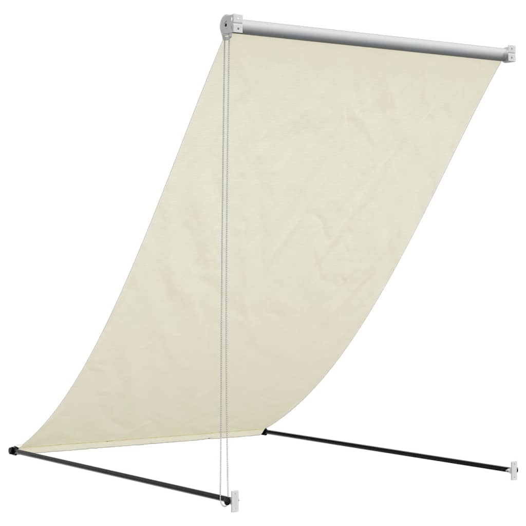 vidaXL Retractable Awning Cream 150x150 cm Fabric and Steel 5