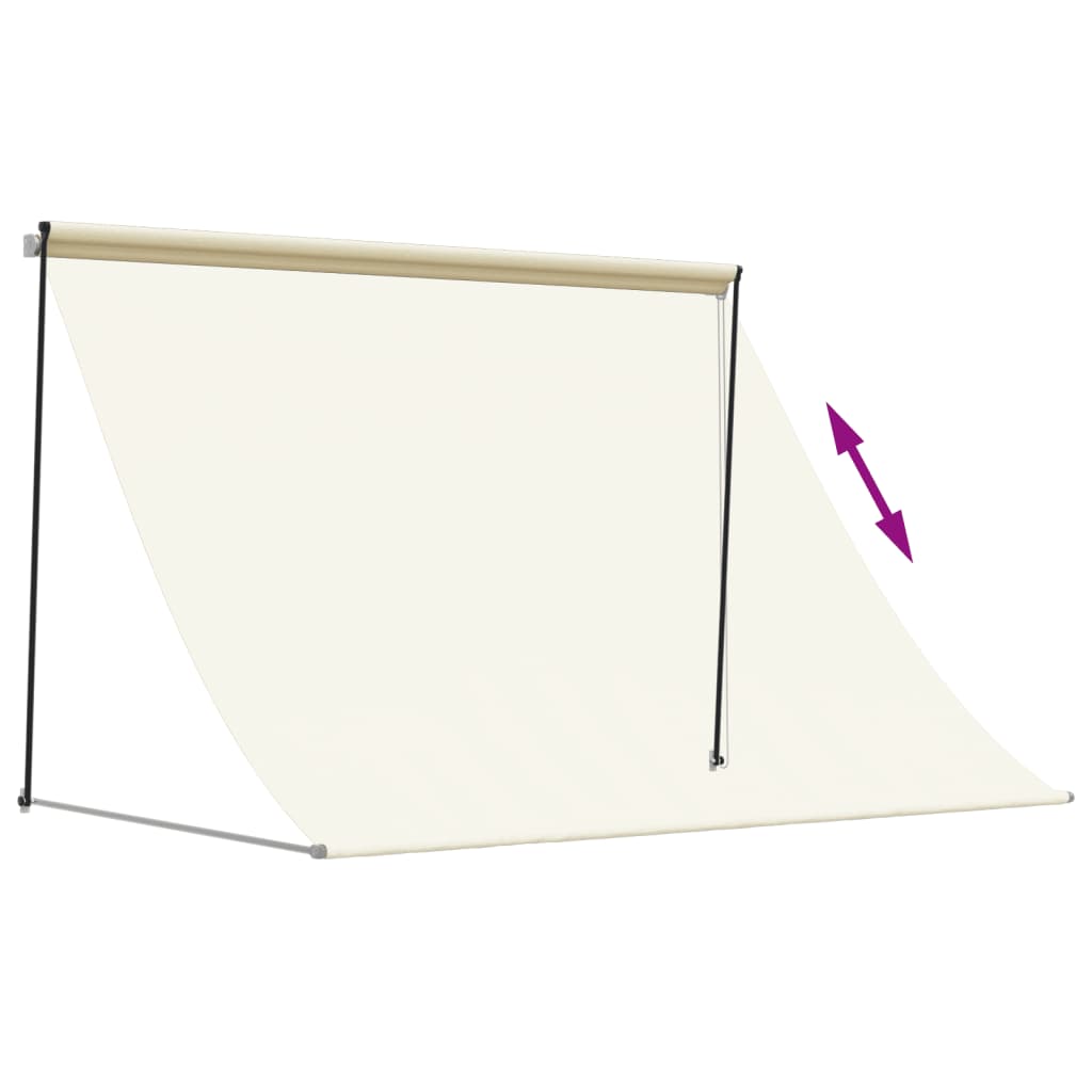 vidaXL Retractable Awning Cream 200x150 cm Fabric and Steel 6