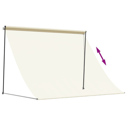 vidaXL Retractable Awning Cream 200x150 cm Fabric and Steel 6