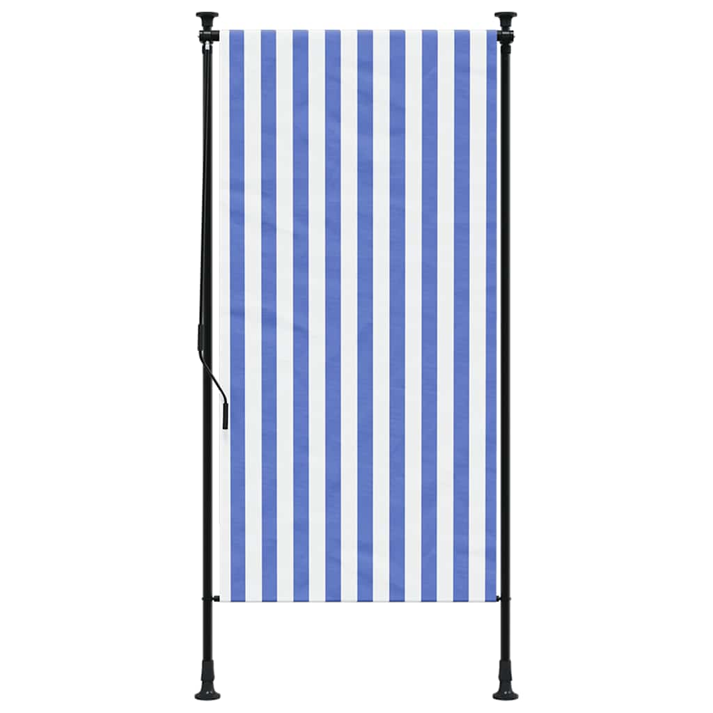 vidaXL Outdoor Roller Blind Blue and White 120x270 cm Fabric&Steel 3
