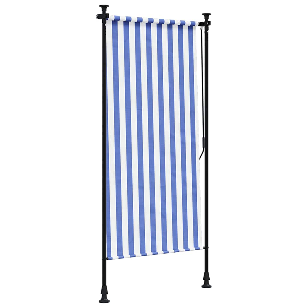 vidaXL Outdoor Roller Blind Blue and White 120x270 cm Fabric&Steel 5