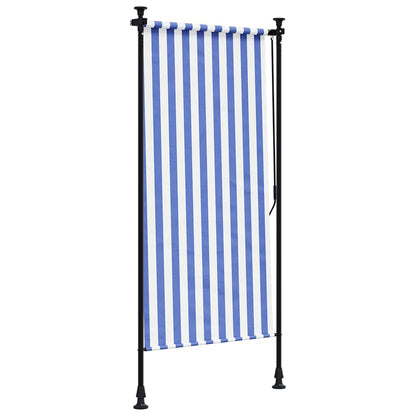 vidaXL Outdoor Roller Blind Blue and White 120x270 cm Fabric&Steel 5