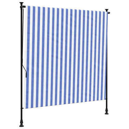 vidaXL Outdoor Roller Blind Blue and White 150x270 cm Fabric&Steel 2