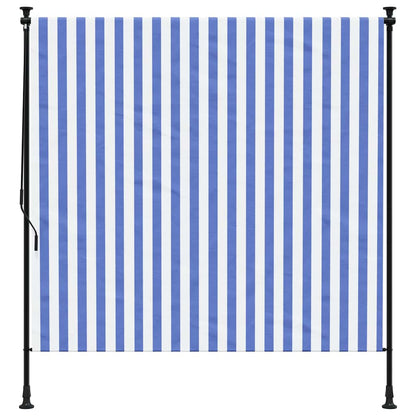 vidaXL Outdoor Roller Blind Blue and White 150x270 cm Fabric&Steel 3