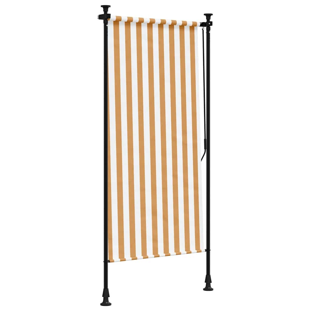 vidaXL Outdoor Roller Blind Orange and White 100x270 cm Fabric&Steel 5