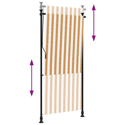 vidaXL Outdoor Roller Blind Orange and White 100x270 cm Fabric&Steel 6