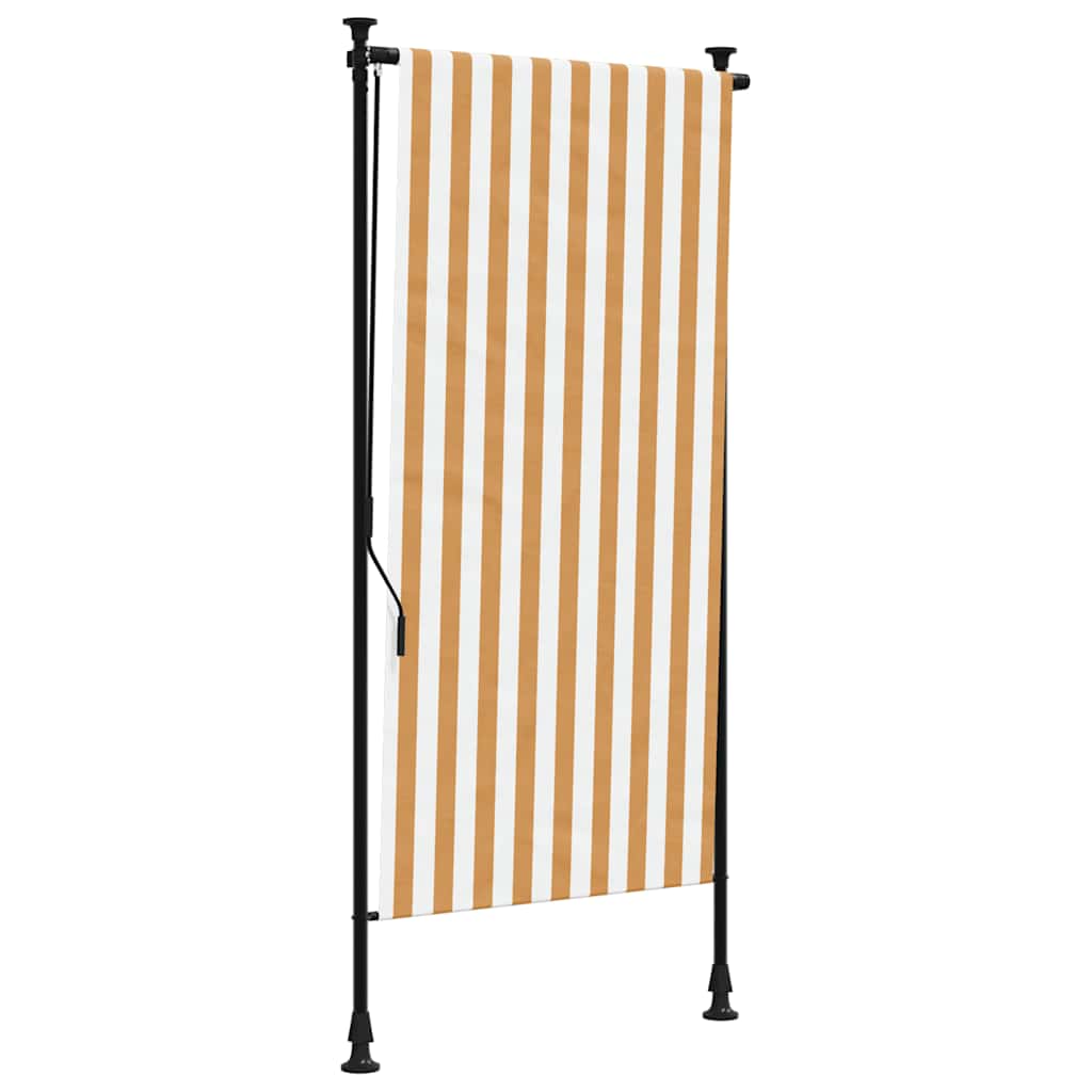 vidaXL Outdoor Roller Blind Orange and White 120x270 cm Fabric&Steel 2