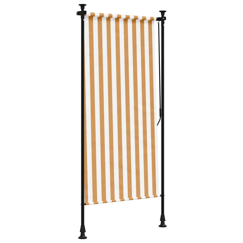 vidaXL Outdoor Roller Blind Orange and White 120x270 cm Fabric&Steel 5