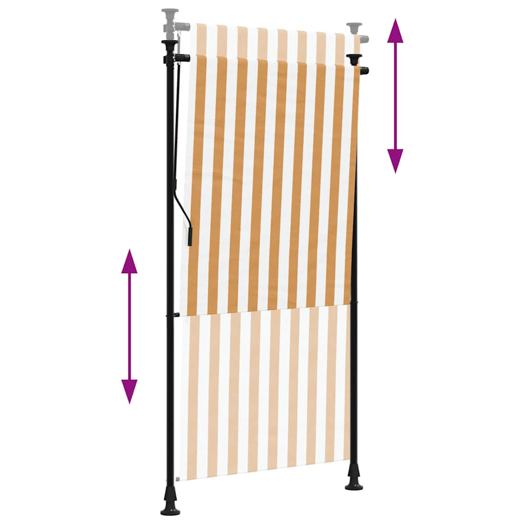 vidaXL Outdoor Roller Blind Orange and White 120x270 cm Fabric&Steel 6
