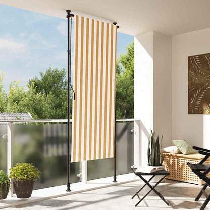 vidaXL Outdoor Roller Blind Orange and White 120x270 cm Fabric&Steel 1
