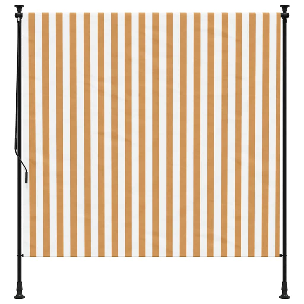 vidaXL Outdoor Roller Blind Orange and White 150x270 cm Fabric&Steel 3