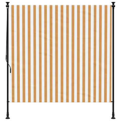 vidaXL Outdoor Roller Blind Orange and White 150x270 cm Fabric&Steel 3