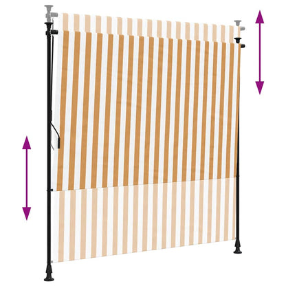 vidaXL Outdoor Roller Blind Orange and White 150x270 cm Fabric&Steel 6