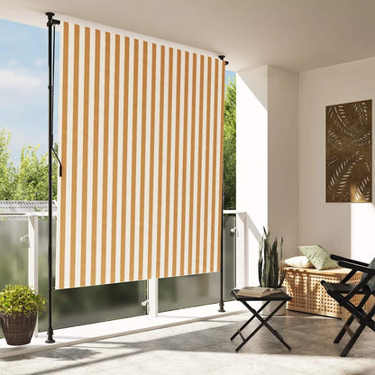 vidaXL Outdoor Roller Blind Orange and White 150x270 cm Fabric&Steel 1
