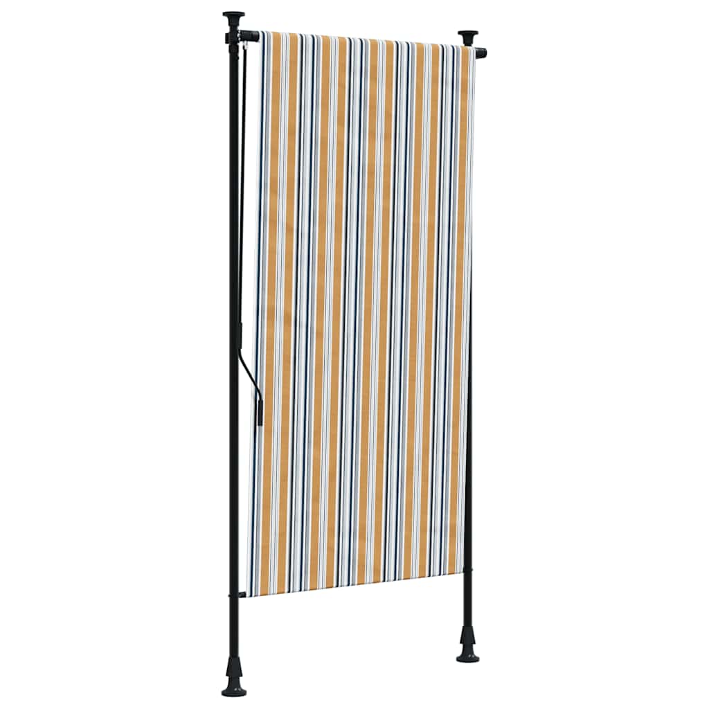 vidaXL Outdoor Roller Blind Yellow and White 100x270 cm Fabric&Steel 2