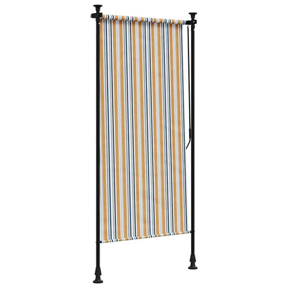 vidaXL Outdoor Roller Blind Yellow and White 100x270 cm Fabric&Steel 5