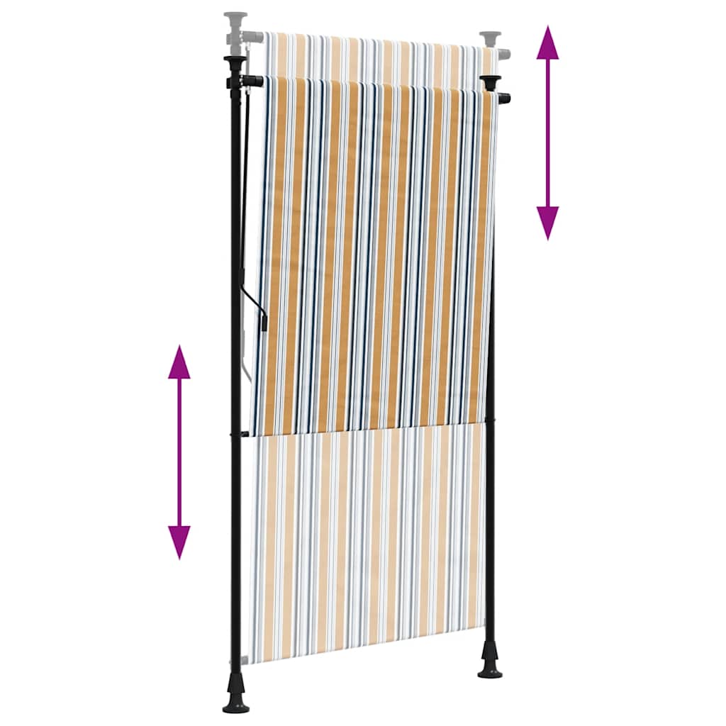 vidaXL Outdoor Roller Blind Yellow and White 120x270 cm Fabric&Steel 6