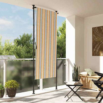 vidaXL Outdoor Roller Blind Yellow and White 120x270 cm Fabric&Steel 1