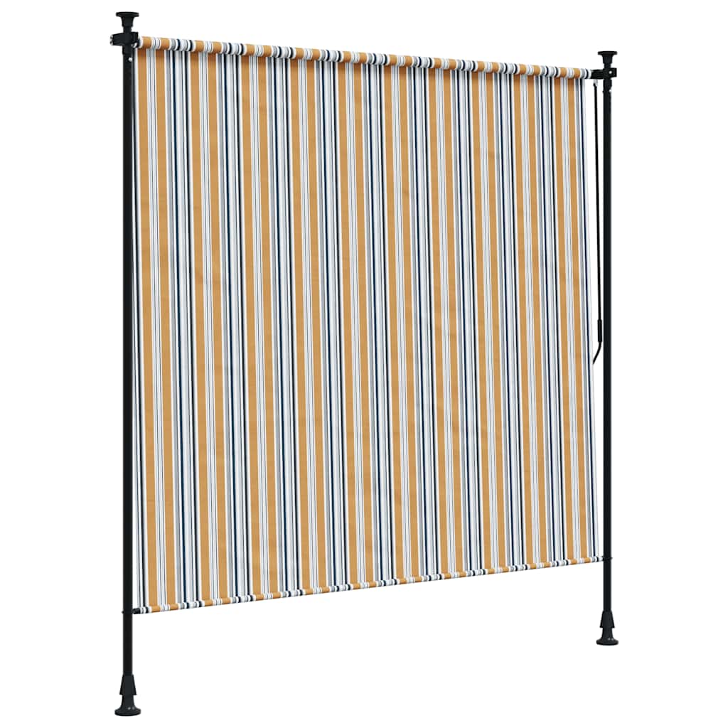 vidaXL Outdoor Roller Blind Yellow and White 150x270 cm Fabric&Steel 4