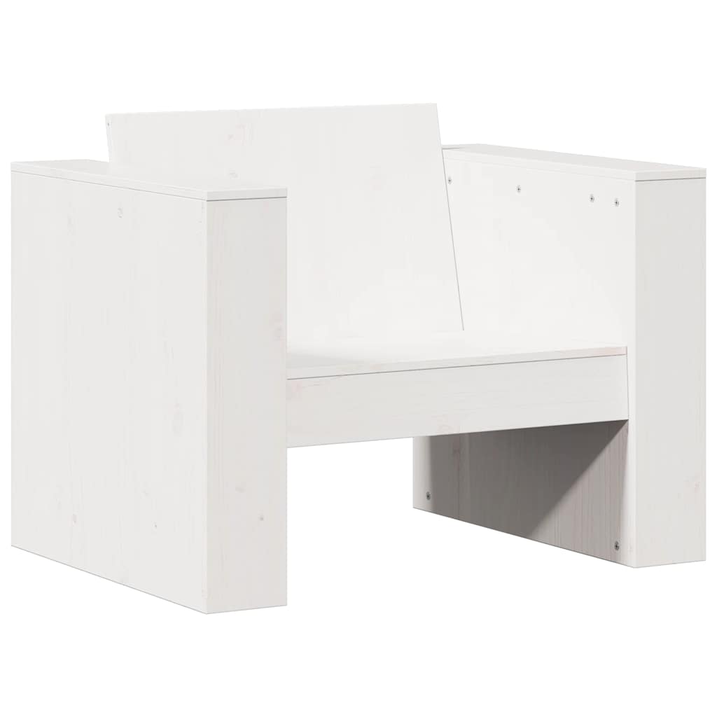vidaXL Garden Sofa White 79x60x62 cm Solid Wood Pine 2