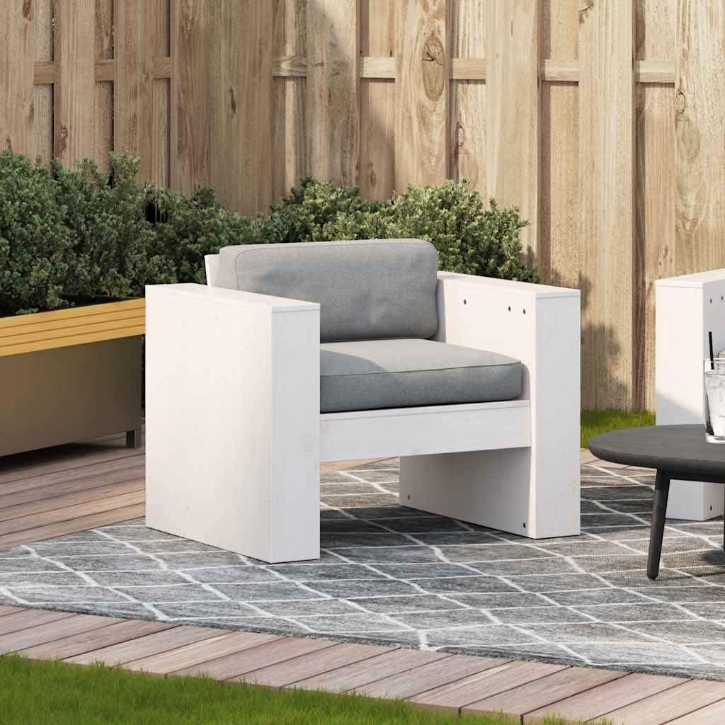 vidaXL Garden Sofa White 79x60x62 cm Solid Wood Pine 3