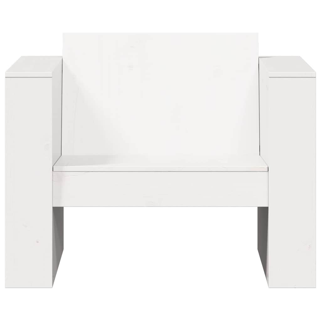 vidaXL Garden Sofa White 79x60x62 cm Solid Wood Pine 4