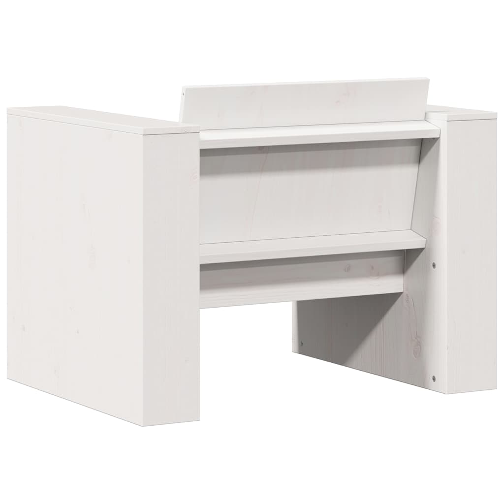 vidaXL Garden Sofa White 79x60x62 cm Solid Wood Pine 6