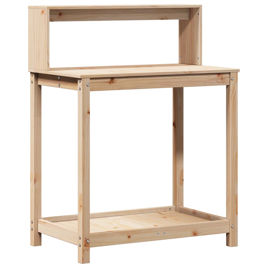 vidaXL Potting Table with Shelves 82.5x50x109.5 cm Solid Wood Pine 2