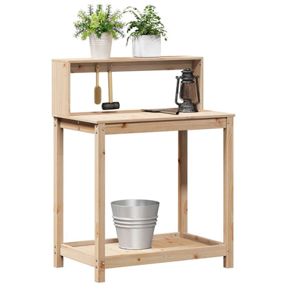 vidaXL Potting Table with Shelves 82.5x50x109.5 cm Solid Wood Pine 4