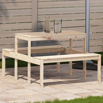 Picnic Table Solid Wood Pine Natural pine 110 x 134 x 75cm