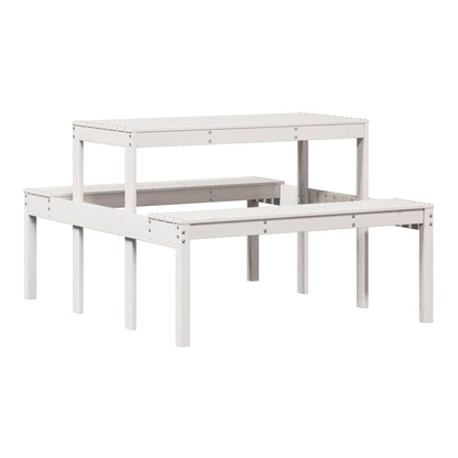 Picnic Table Solid Wood Pine White 110 x 134 x 75cm