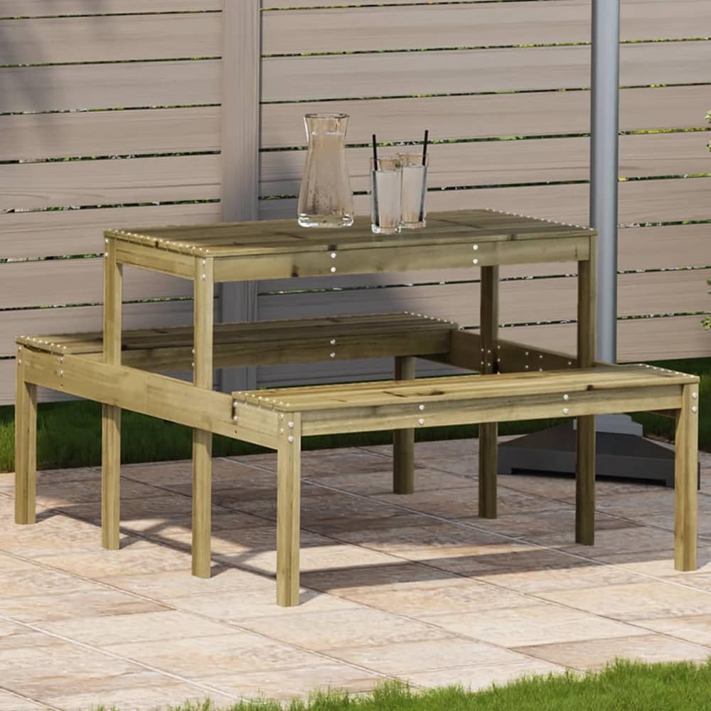 Picnic Table Solid Wood Pine Natural impregnated 110 x 134 x 75cm