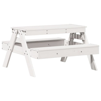 Picnic Table for Kids 88x97x52 cm Solid Wood Pine White