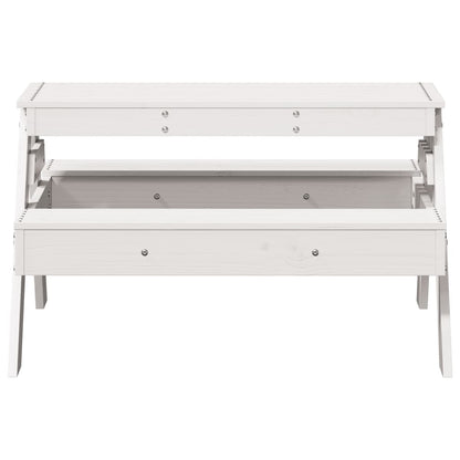 Picnic Table for Kids 88x97x52 cm Solid Wood Pine White