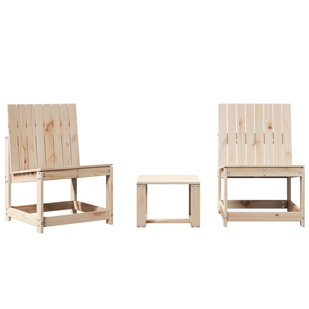 vidaXL 3 Piece Garden Lounge Set Solid Wood Pine 2