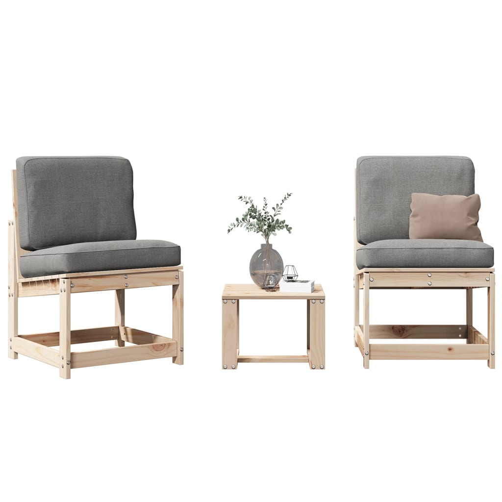 vidaXL 3 Piece Garden Lounge Set Solid Wood Pine 1