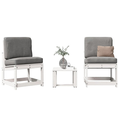 vidaXL 3 Piece Garden Lounge Set White Solid Wood Pine 1