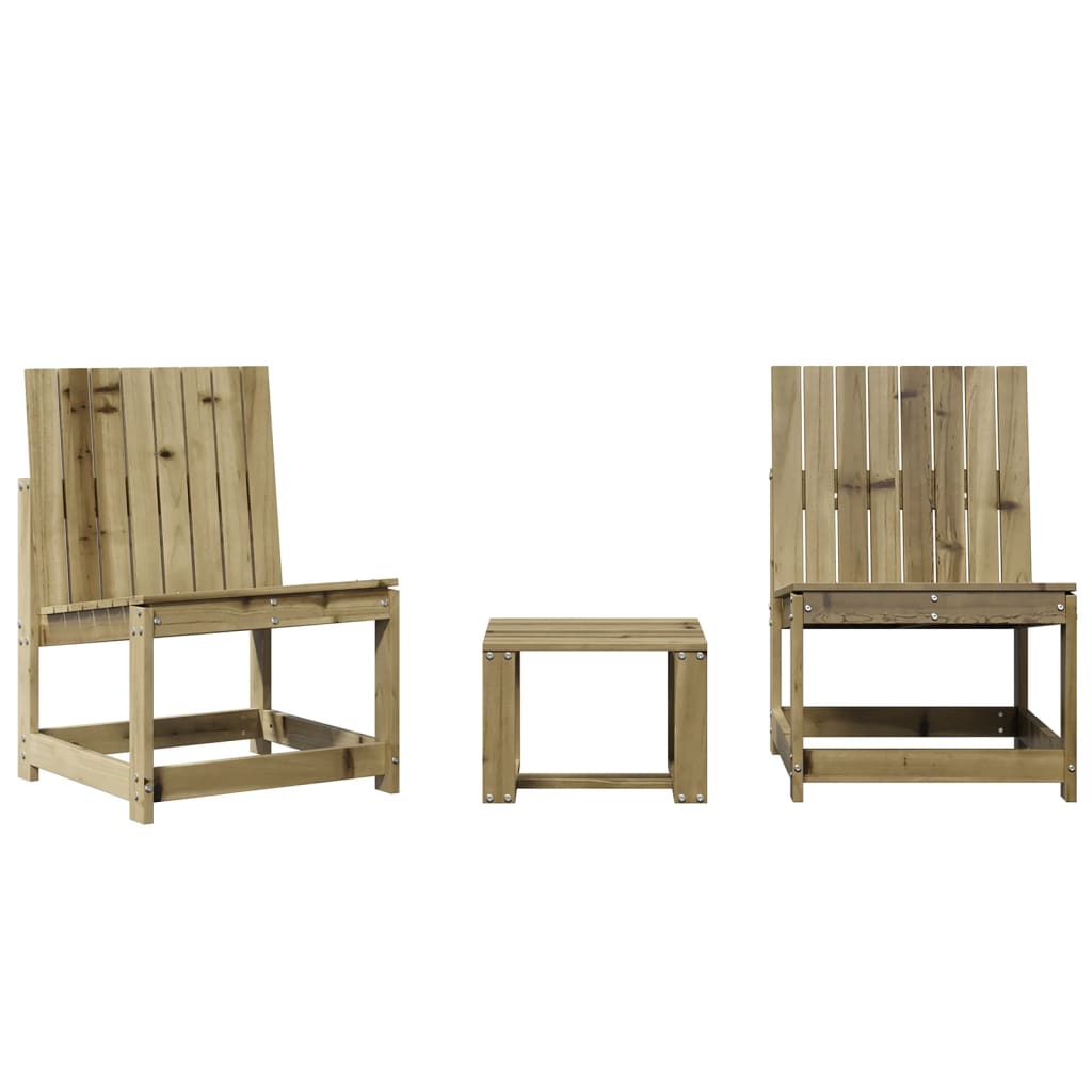 vidaXL 3 Piece Garden Lounge Set Impregnated Wood Pine 2