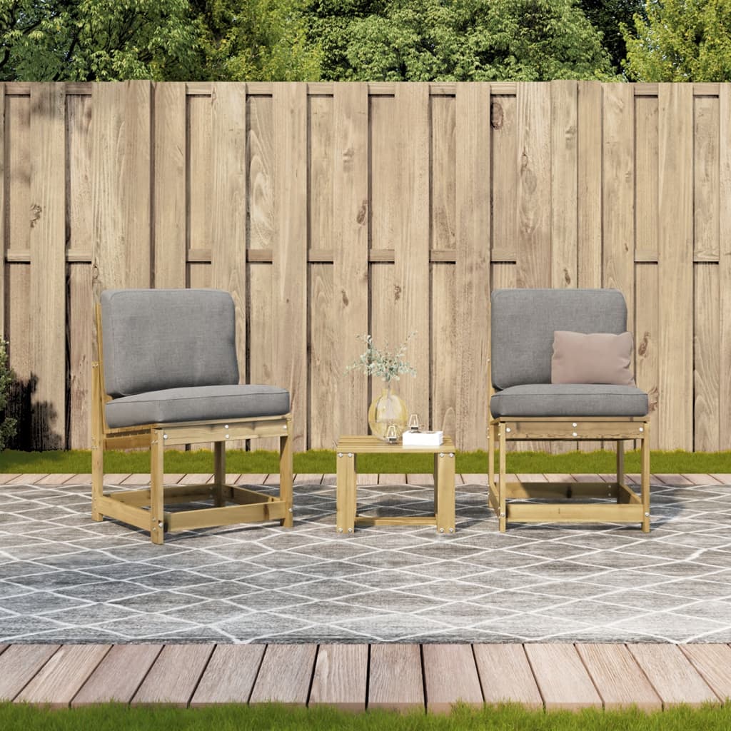 vidaXL 3 Piece Garden Lounge Set Impregnated Wood Pine 3