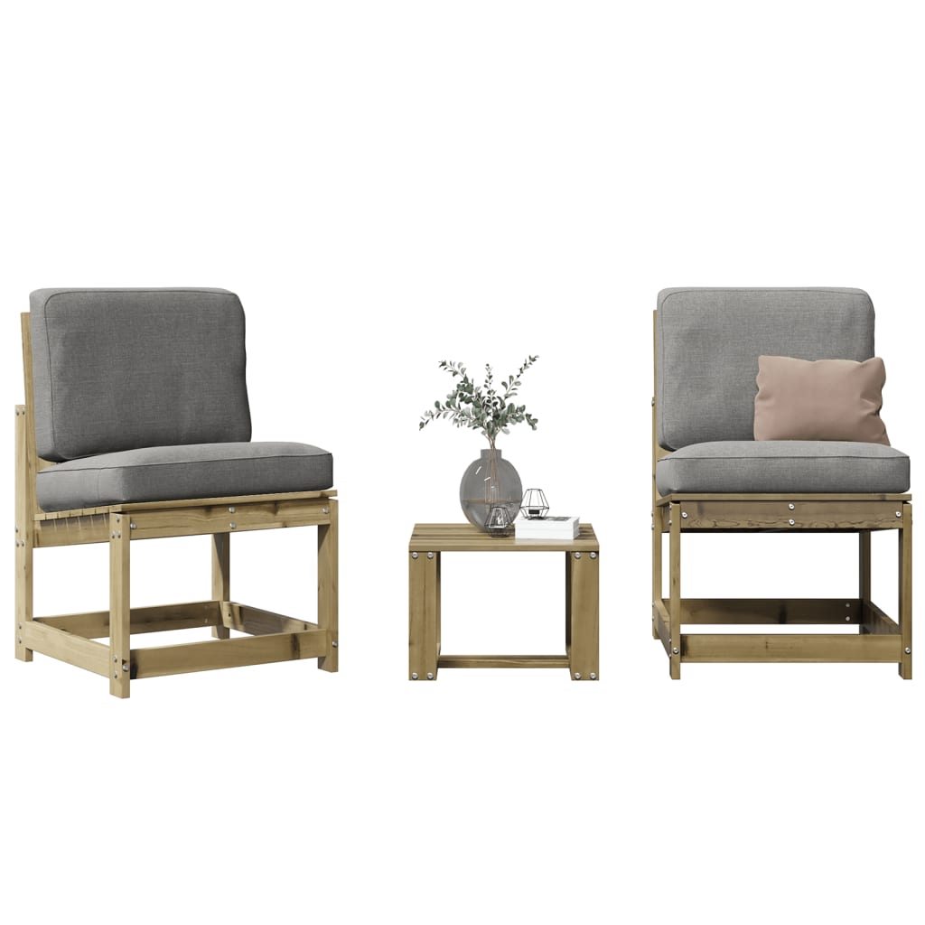 vidaXL 3 Piece Garden Lounge Set Impregnated Wood Pine 1