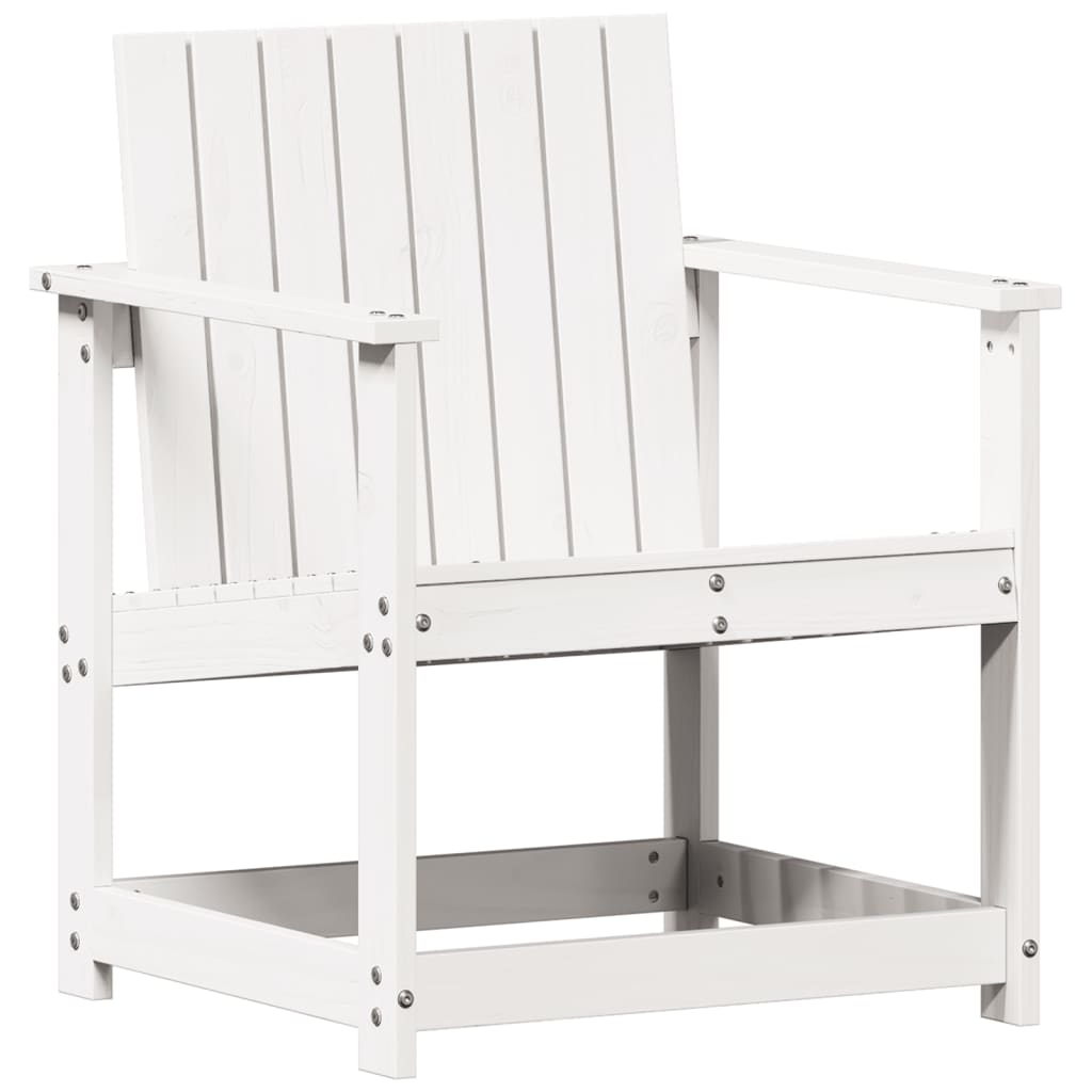 vidaXL Garden Chair White 62x56x77 cm Solid Wood Pine 2